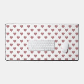 Glitter Roos Gold Hearts Witte achtergrond Bureaumat (Keyboard & Muis)