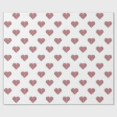 Glitter Roos Gold Hearts Witte achtergrond Cadeaupapier (Vlak)