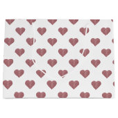 Glitter Roos Gold Hearts Witte achtergrond Groot Cadeauzakje (Voorkant)