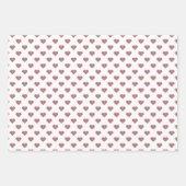 Glitter Roos Gold Hearts Witte achtergrond Inpakpapier Vel (Voorkant 3)