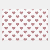 Glitter Roos Gold Hearts Witte achtergrond Inpakpapier Vel (Voorkant)