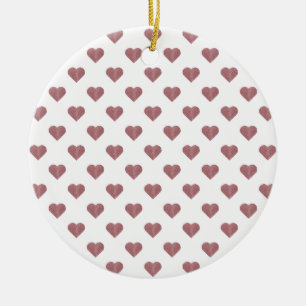 Glitter Roos Gold Hearts Witte achtergrond Keramisch Ornament