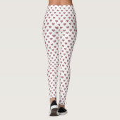 Glitter Roos Gold Hearts Witte achtergrond Leggings (Achterkant)