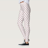Glitter Roos Gold Hearts Witte achtergrond Leggings (Links)
