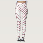 Glitter Roos Gold Hearts Witte achtergrond Leggings (Voorkant)