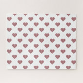 Glitter Roos Gold Hearts Witte achtergrond Legpuzzel (Horizontaal)