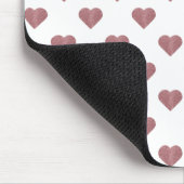 Glitter Roos Gold Hearts Witte achtergrond Muismat (Hoek)