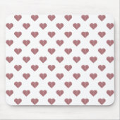 Glitter Roos Gold Hearts Witte achtergrond Muismat (Voorkant)