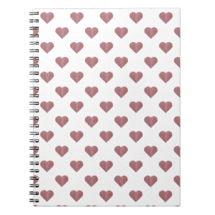 Glitter Roos Gold Hearts Witte achtergrond Notitieboek