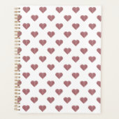 Glitter Roos Gold Hearts Witte achtergrond Planner (Voorkant)