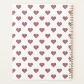 Glitter Roos Gold Hearts Witte achtergrond Planner (Achterkant)