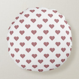 Glitter Roos Gold Hearts Witte achtergrond Rond Kussen