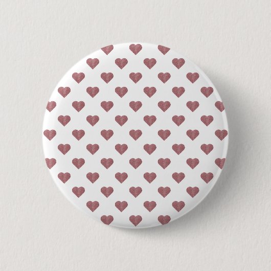 Glitter Roos Gold Hearts Witte achtergrond Ronde Button 5,7 Cm (Voorkant)
