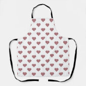 Glitter Roos Gold Hearts Witte achtergrond Schort (Voorkant)