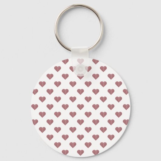Glitter Roos Gold Hearts Witte achtergrond Sleutelhanger (Voorkant)