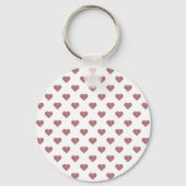 Glitter Roos Gold Hearts Witte achtergrond Sleutelhanger (Achterkant)
