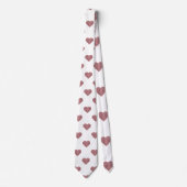 Glitter Roos Gold Hearts Witte achtergrond Stropdas (Voorkant)