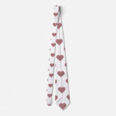 Glitter Roos Gold Hearts Witte achtergrond Stropdas (Achterkant)