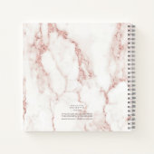 Glitter Roos Gold ID802, geborsteld metalen band Notitieboek (Achterkant)