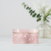 Glitter Roos Gold ID802, geborsteld metalen band Visitekaartje (Staand voorkant)