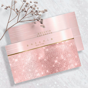 Glitter Roos Gold ID802, geborsteld metalen band Visitekaartje