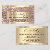 Glitter Roos Gold Lijst Event Planner make-up Visitekaartje (Voorkant / Achterkant)
