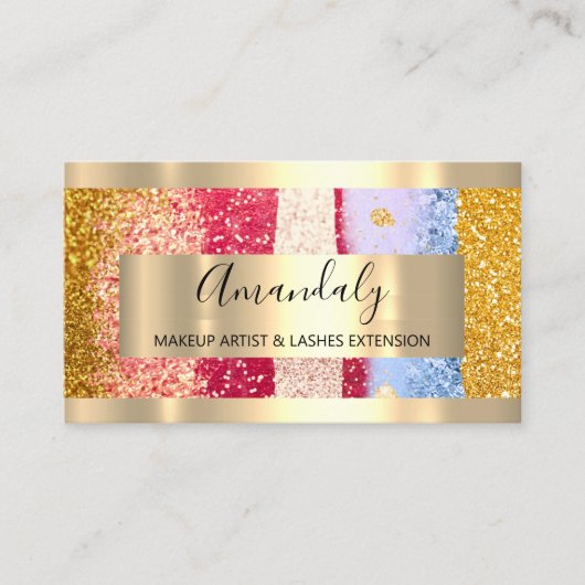 Glitter Roos Gold Lijst Event Planner Stromen Visitekaartje (Voorkant)