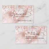 Glitter Roos Gold Marble maakt artiest Visitekaartje (Voorkant / Achterkant)