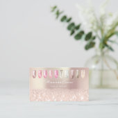 Glitter Roos Gold Nails Artist Appointment Afsprakenkaartje (Staand voorkant)