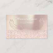 Glitter Roos Gold Nails Artist Appointment Card Afsprakenkaartje (Voorkant)