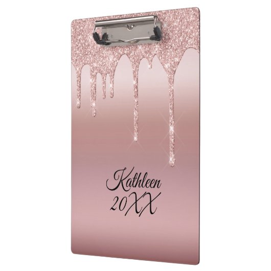 Glitter Roos Gold op maat Klembord (Links)