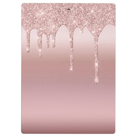 Glitter Roos Gold op maat Klembord (Achterkant)