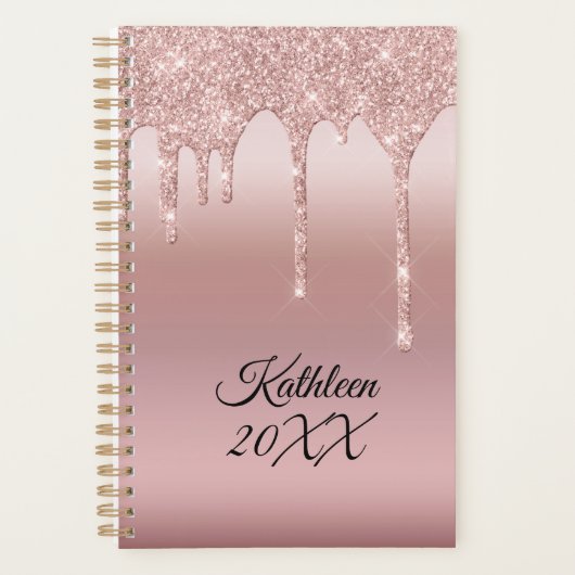 Glitter Roos Gold op maat Planner (Voorkant)