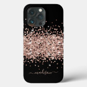 Glitter Roos Gold Sparkle Trendy Monogram Case-Mate iPhone Case (Achterkant)
