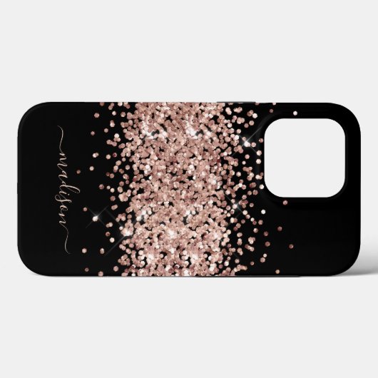 Glitter Roos Gold Sparkle Trendy Monogram Case-Mate iPhone Case (Achterkant (horizontaal))