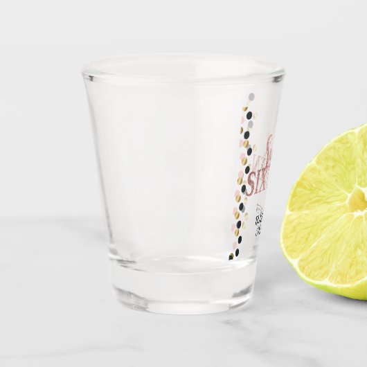 Glitter Roos Gold Sweet 16 Stippen Shot Glas (Links)