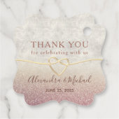 Glitter Roos Gold Wedding Bedankt Bedankjes Labels (Achterkant)