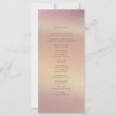 Glitter Roos Gold Wedding Program (Achterkant)