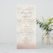 Glitter Roos Gold Wedding Program (Staand voorkant)