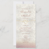 Glitter Roos Gold Wedding Program (Voorkant)