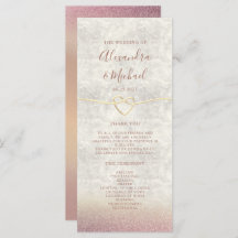 Glitter Roos Gold Wedding Program