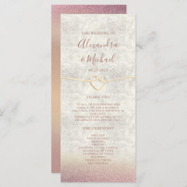 Glitter Roos Gold Wedding Program