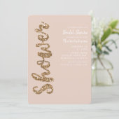 Glitter Roos Goud Blush Glam Vrijgezellenfeest Kaart (Staand voorkant)