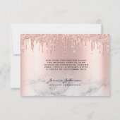 Glitter Roos goud druipt marmer Dank u Kaarten (Achterkant)