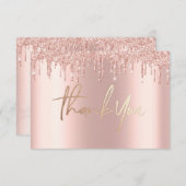 Glitter Roos goud druipt marmer Dank u Kaarten (Voorkant / Achterkant)