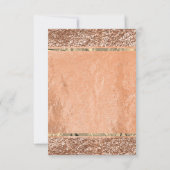 Glitter Roos Goud Koper Metallic Blush Bruids VIP Kaart (Achterkant)