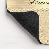 Glitter Roos Goud Marmer Gepersonaliseerd Muismat (Hoek)