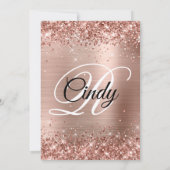 Glitter Roos Goudfolie Verrassing 50e Verjaardag Kaart (Achterkant)