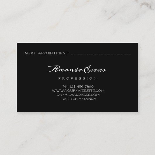 Glitter-Roos met een compacte nagelaarfunctie voor Afsprakenkaartje (Achterkant)