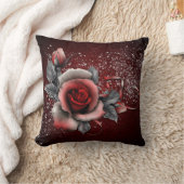 Glitter Roos Polyester Sierkussen 16 x 16 inch (Deken)